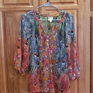 Fig and Flower Printed Blouse